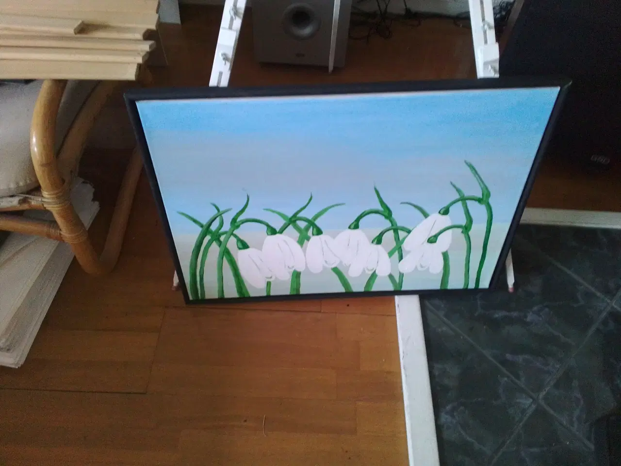 Billede 2 - 1 billede med vintergækker og 1 med liljer