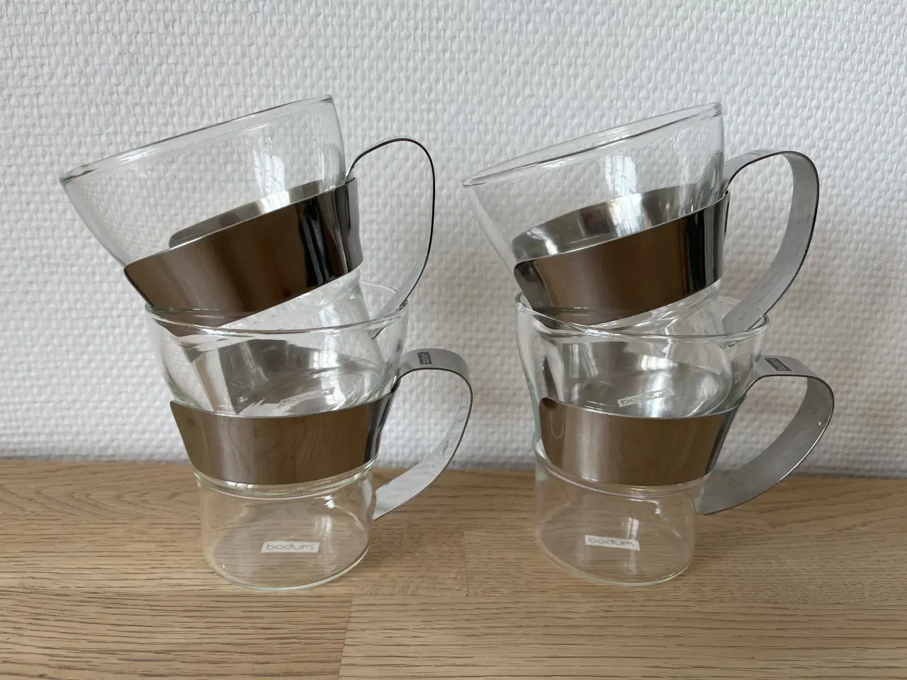 Billede 5 - 4 Bodum glas-kopper med aftagelig hank