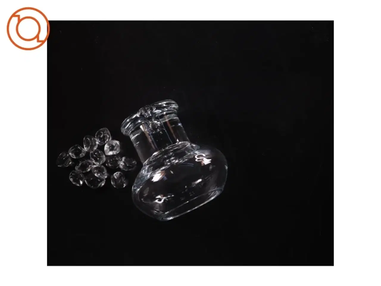 Billede 3 - Glas vase med dekotrative glassten (str. 14 x 14 cm)