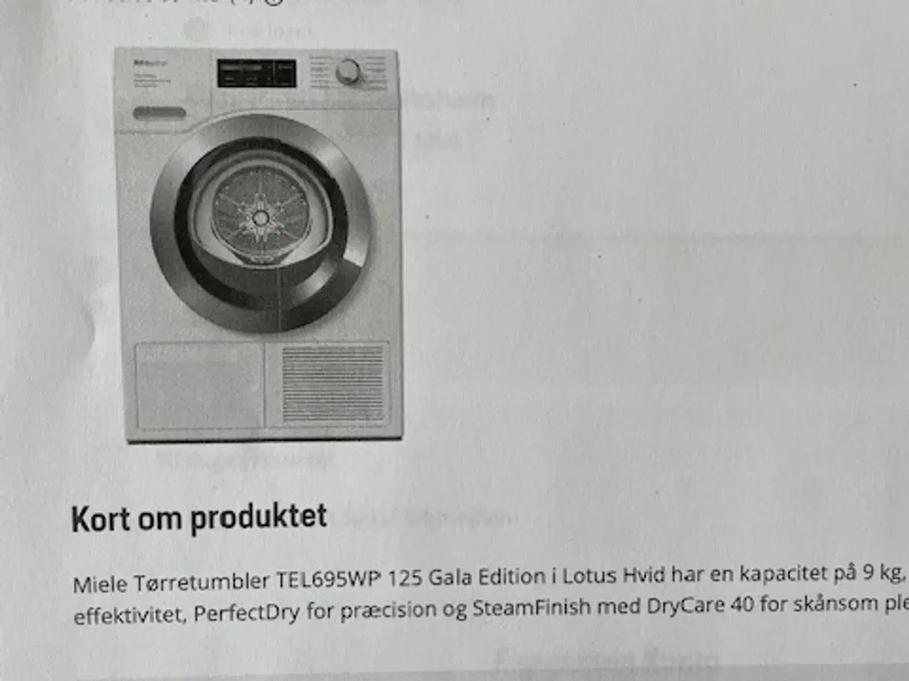 Billede 1 - Fabriksny Mile Tørretumbler