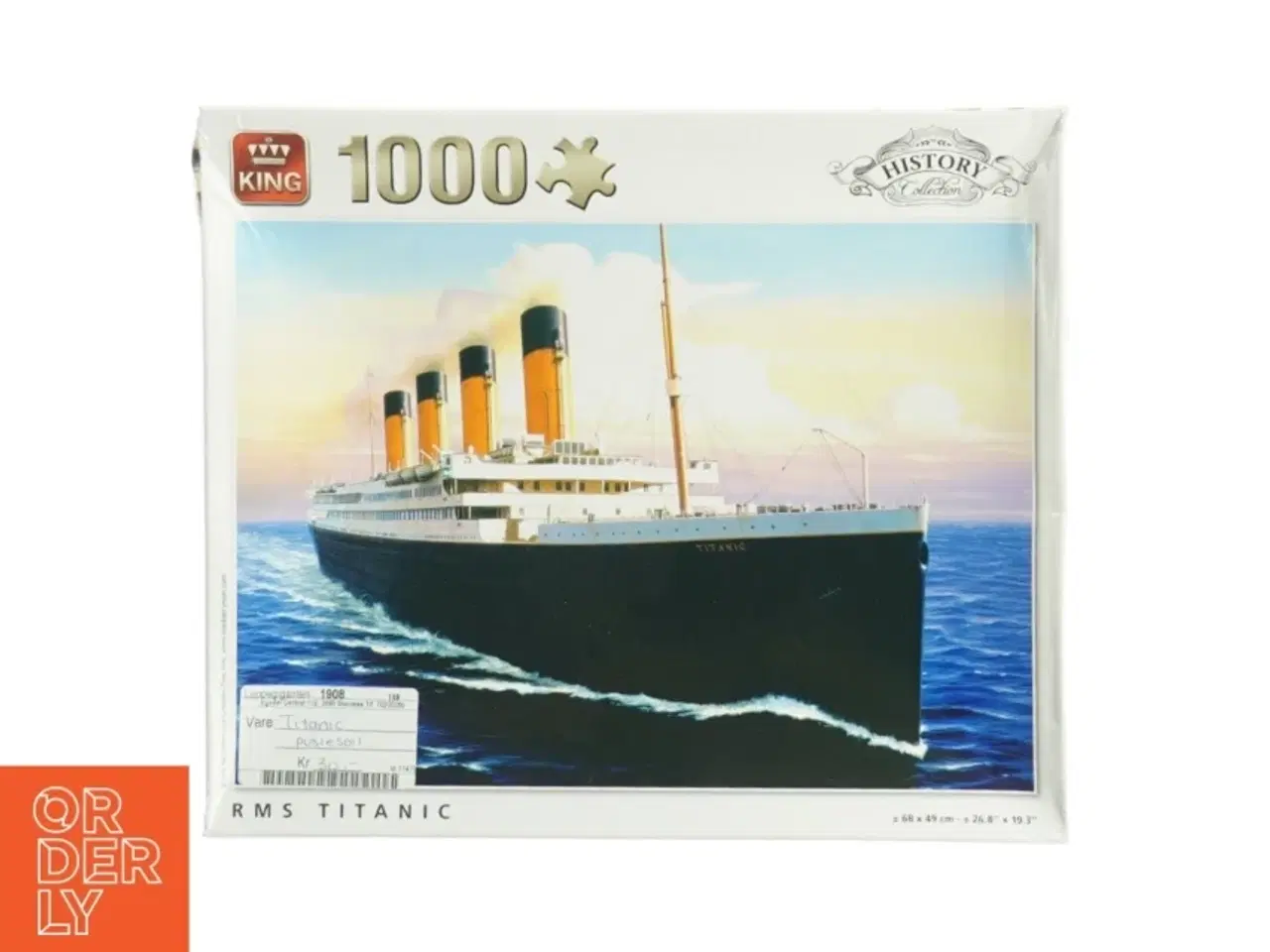 Billede 1 - Puslespil af titanic med 1000 brikker fra King (str. 28 x 24 x 6 cm)