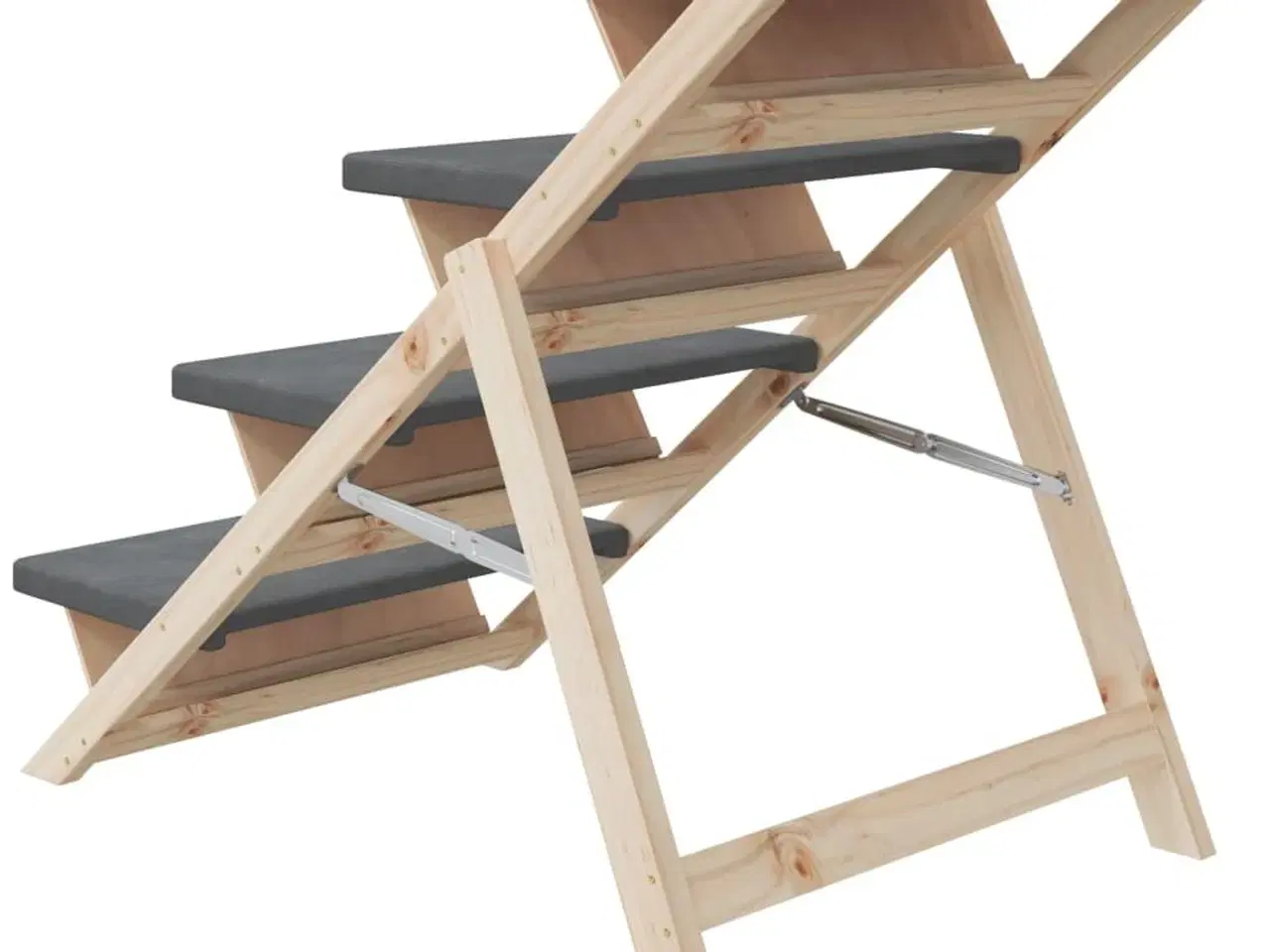Billede 7 - Hundetrappe 105x47 cm massivt fyrretræ grå