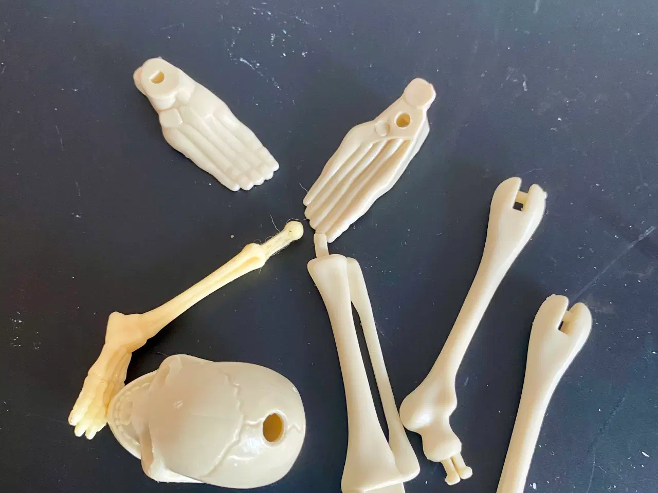 Billede 3 - Små knogler og kranie til leg i plast