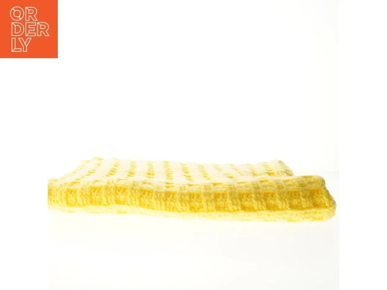 Billede 3 - Gul hæklet plaid (str. 96x90 cm)