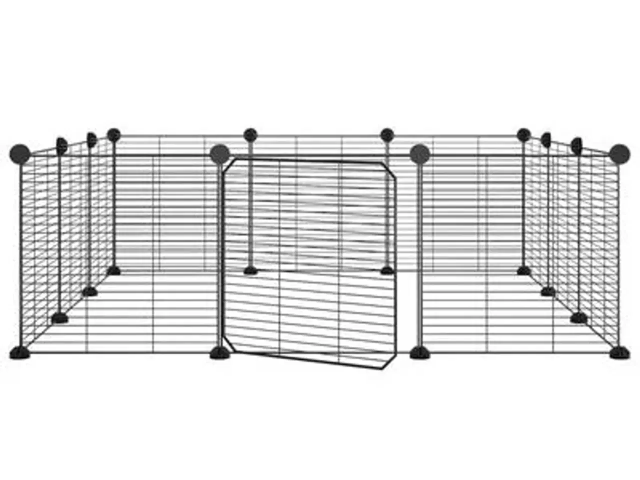 Billede 1 - vidaXL pet enclosure with gate steel black