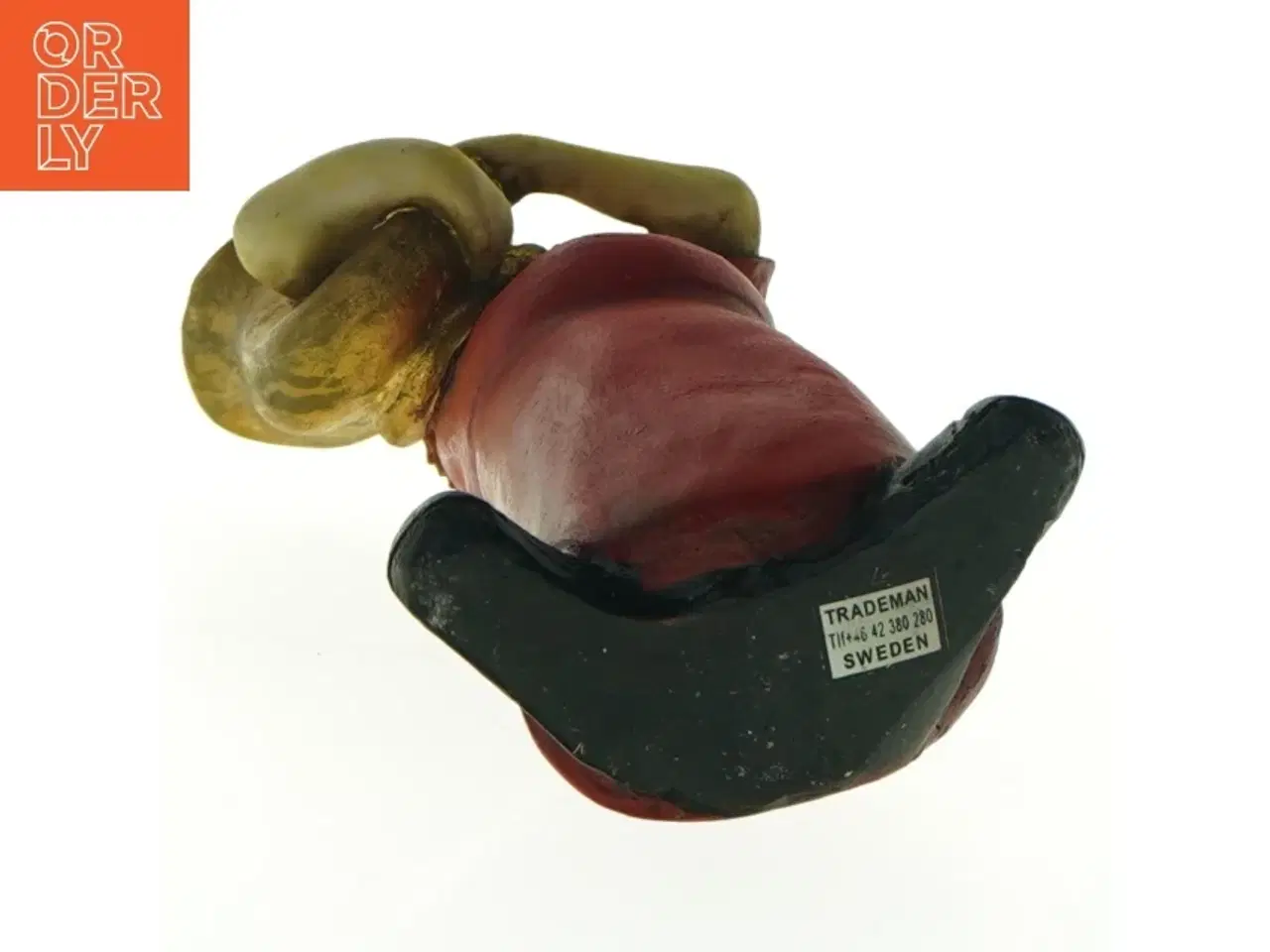 Billede 2 - Lerfigur af klovn med trompet (str. 17 cm)