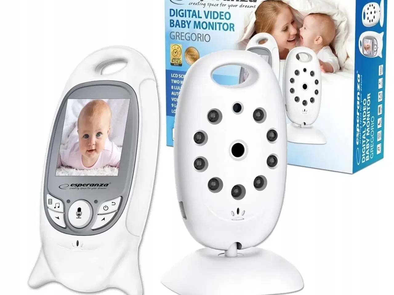 Billede 3 - Babyalarm med video – Esperanza EHM001, 260 m, hvid
