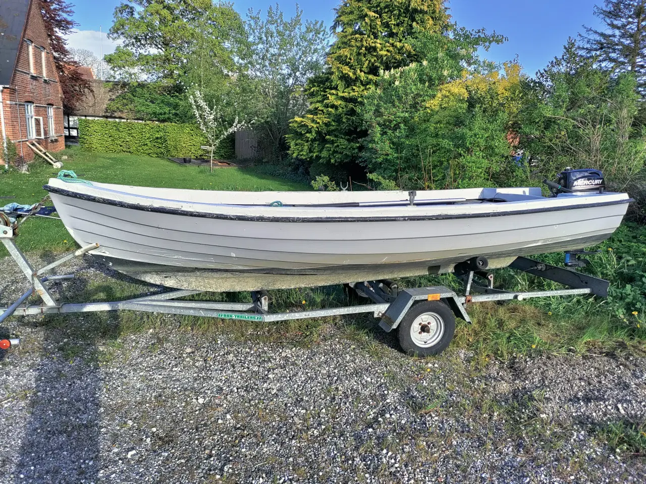 Billede 1 - 14 fods jolle med trailer og Mercury motor