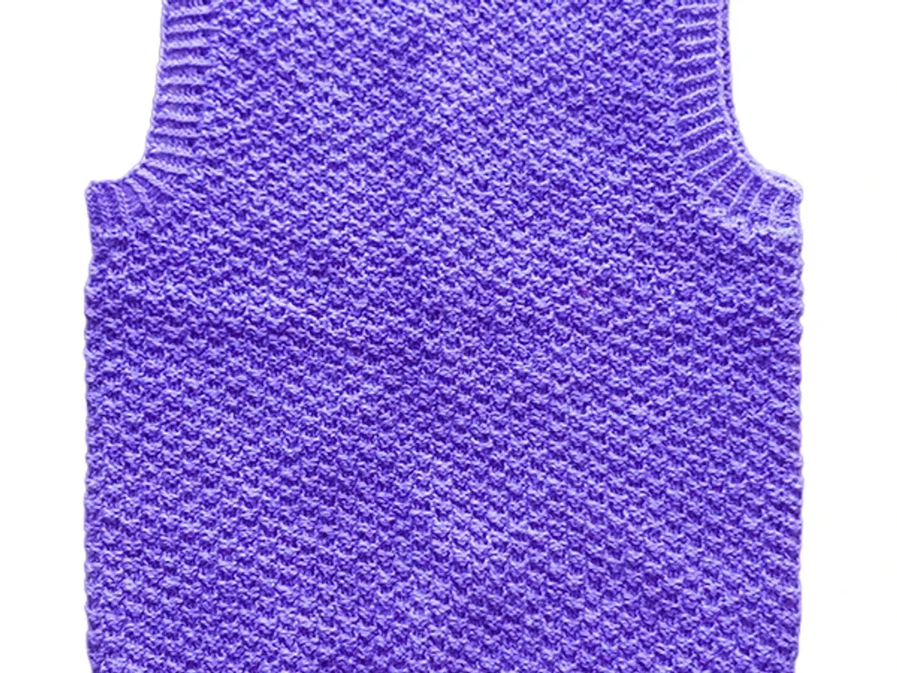 Billede 2 - Håndlavet strikket ærmeløs lilla sweater