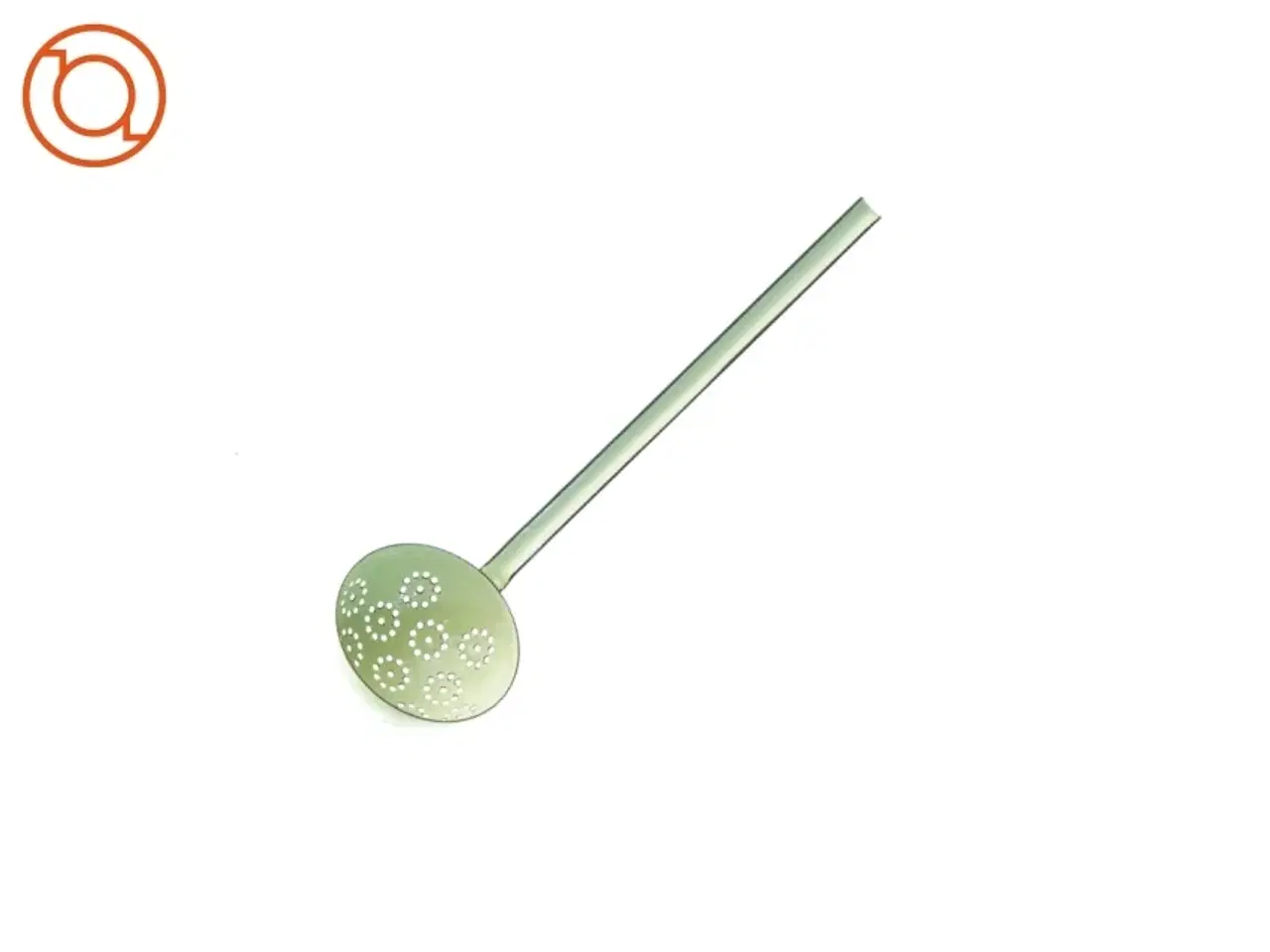 Billede 4 - Vintage grøn hulske eller øse i metal (str. 33 cm)