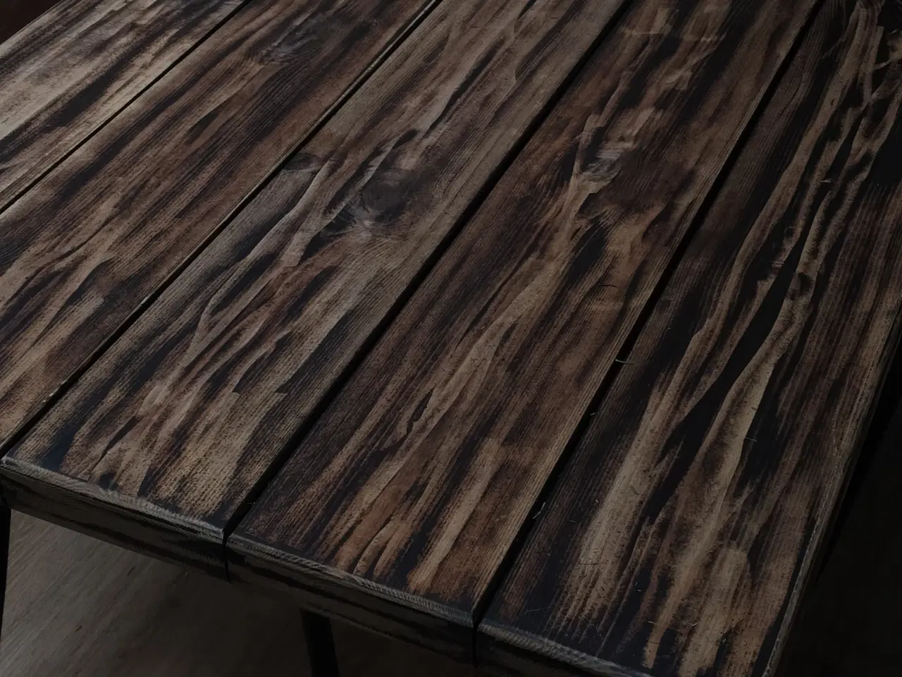 Billede 1 - Bord i fyrtræ og 4 stol