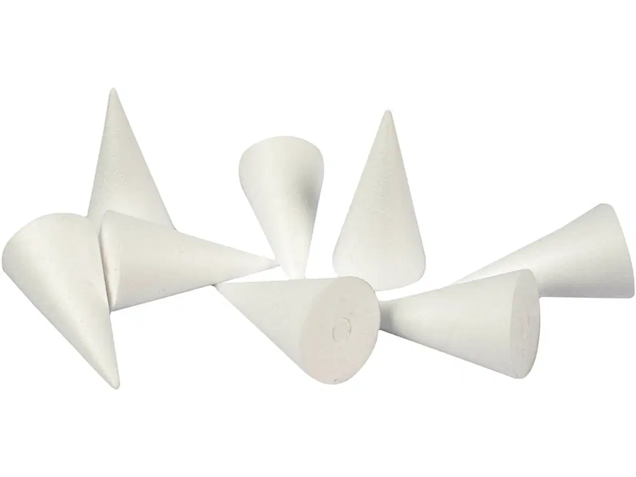 Billede 1 - Kegle, H: 11 cm, diam. 5,5 cm, hvid, 50stk./ 1 pk.