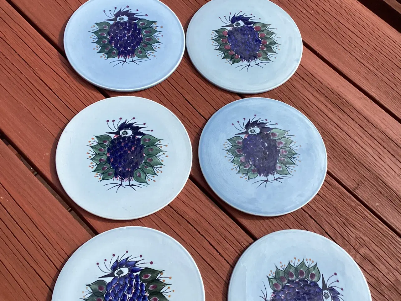 Billede 1 - 7 royal copenhagen smørbrikker med sjov fugl