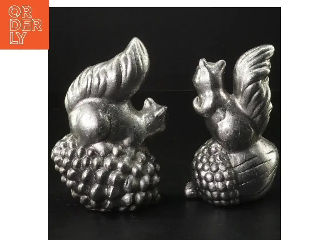 Billede 3 - Dekorative egernfigurer i metal (str. 14x10 cm)