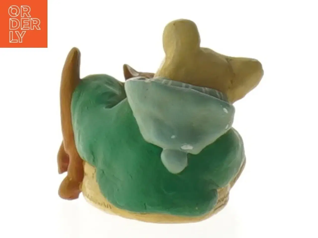 Billede 3 - Keramikfigur af bamse med kat (str. 5 cm)