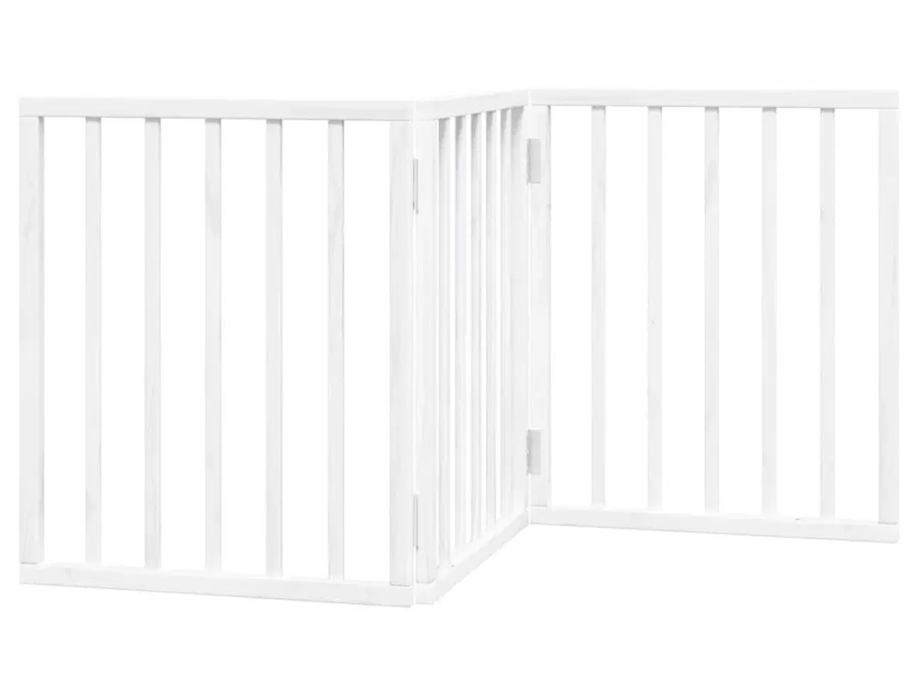 Billede 2 - Hundelåge 3 paneler 150 cm foldbar poppeltræ hvid