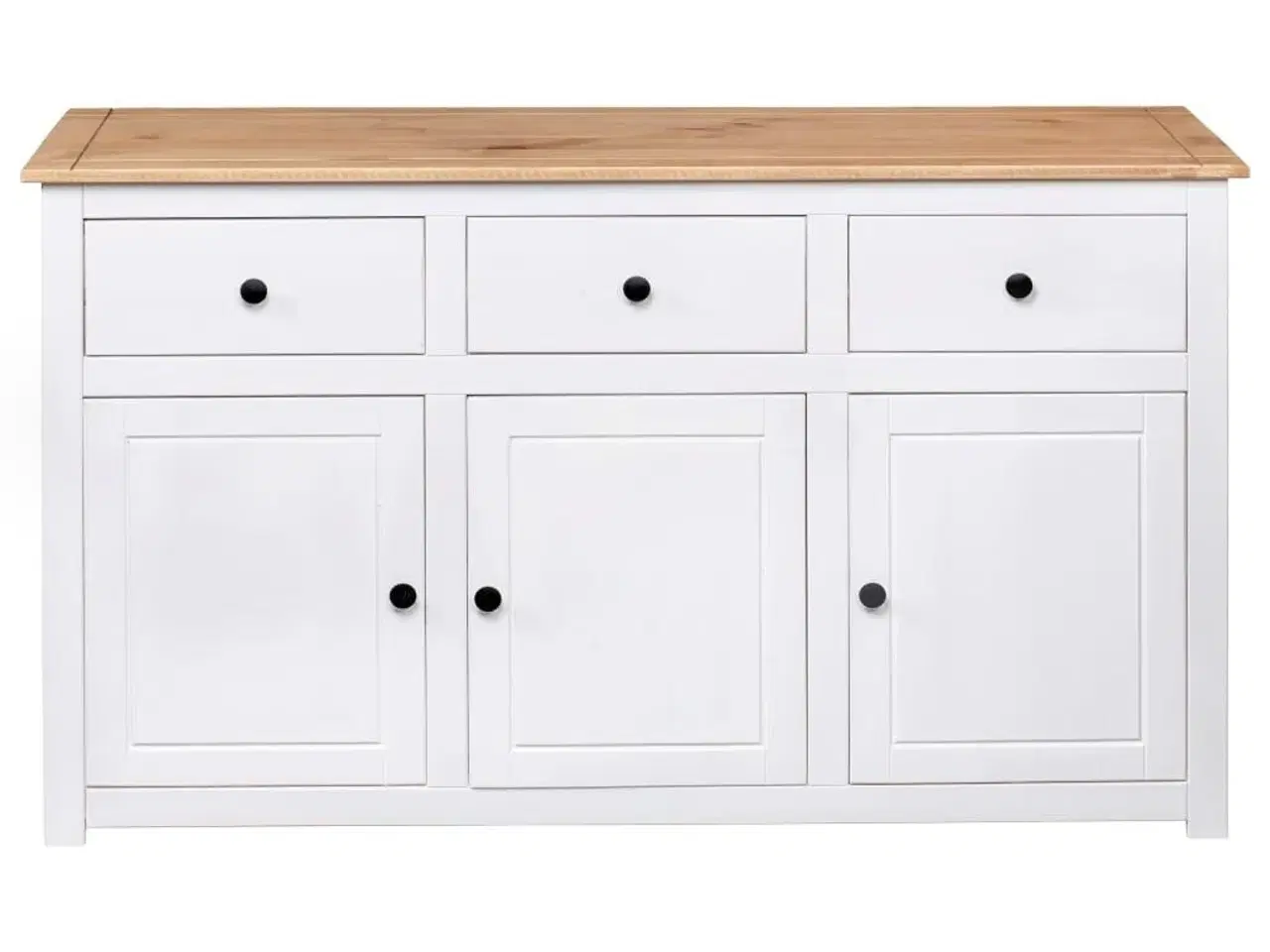 Billede 6 - Skænk Panama-serien 135x40x80 cm massivt fyrretræ hvid
