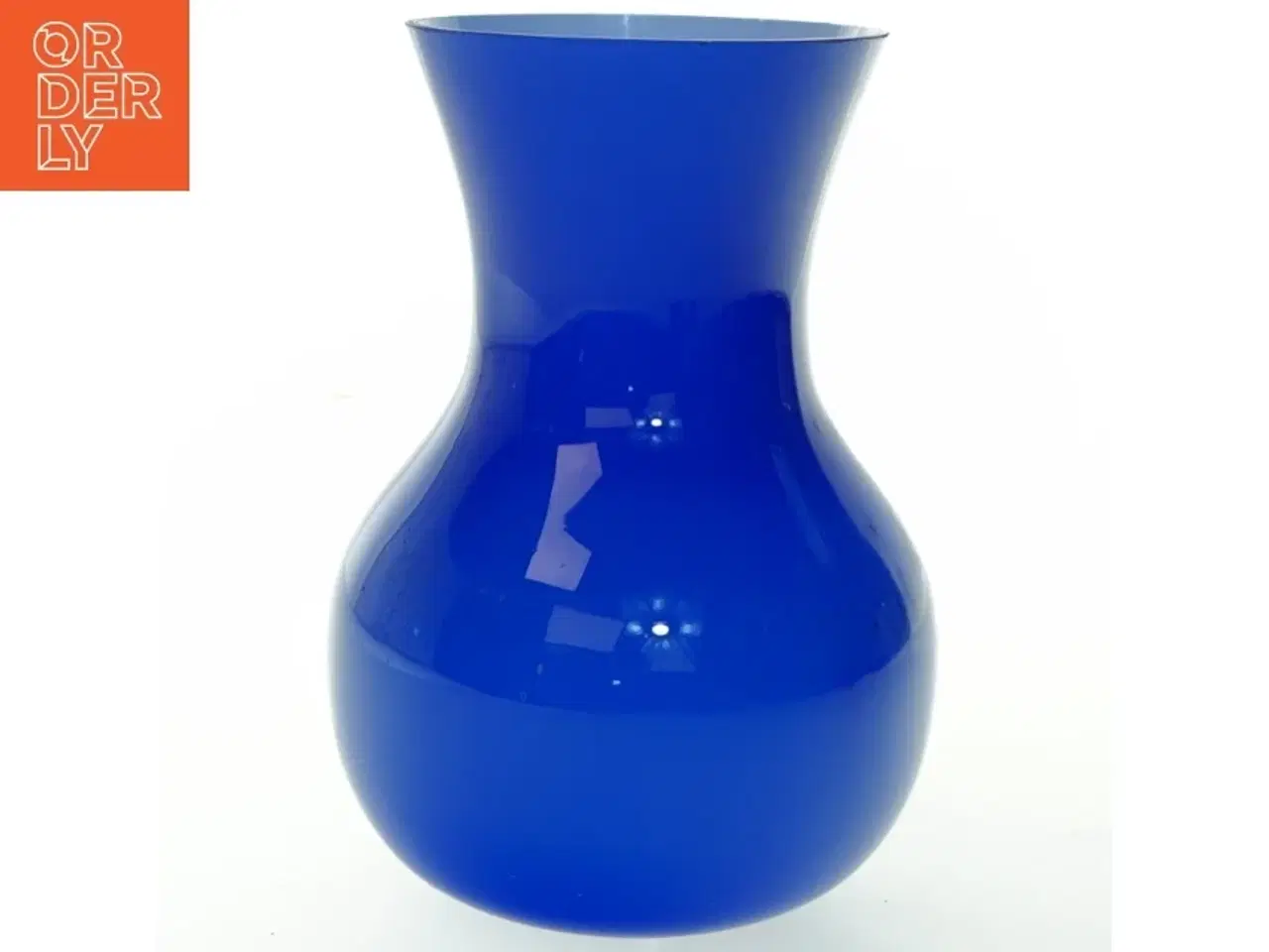 Billede 1 - Blå glasvase (str. 21x15 cm)