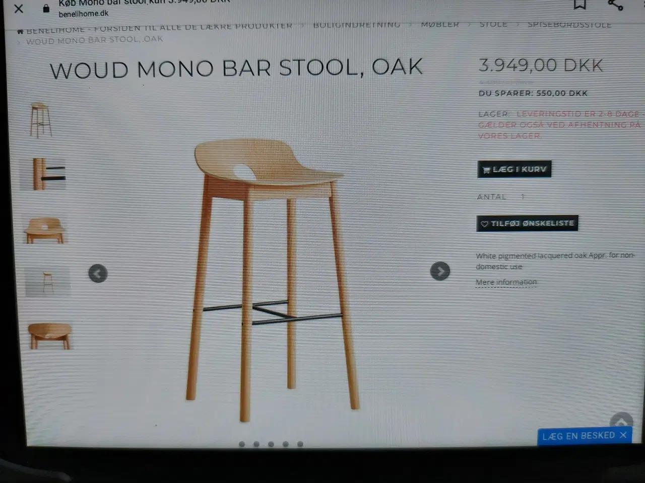 Billede 3 - Woud mono bar stol