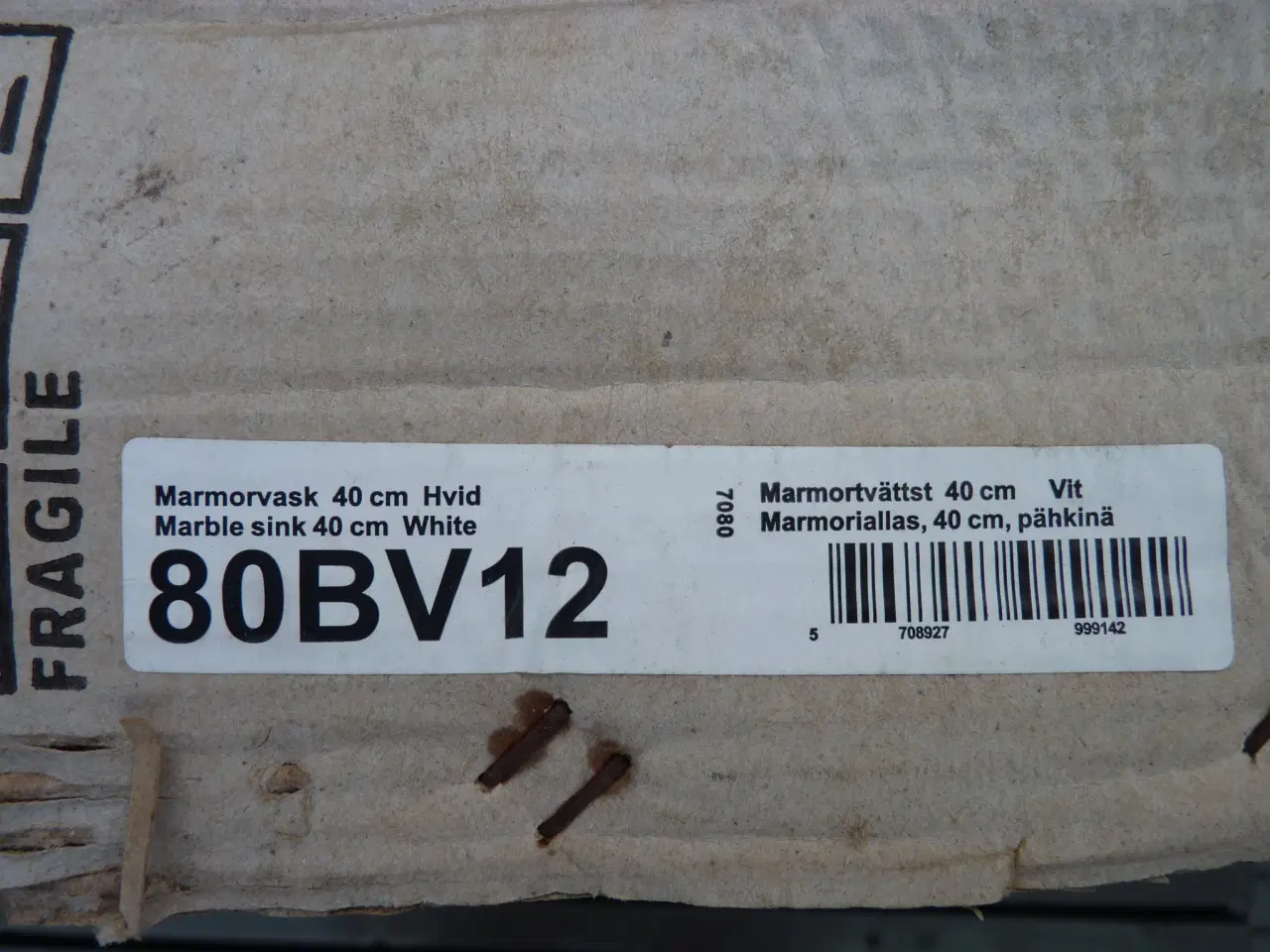 Billede 5 - Håndvask i marmor, GSI Kube. Måler 40 x 40 x 9 cm.