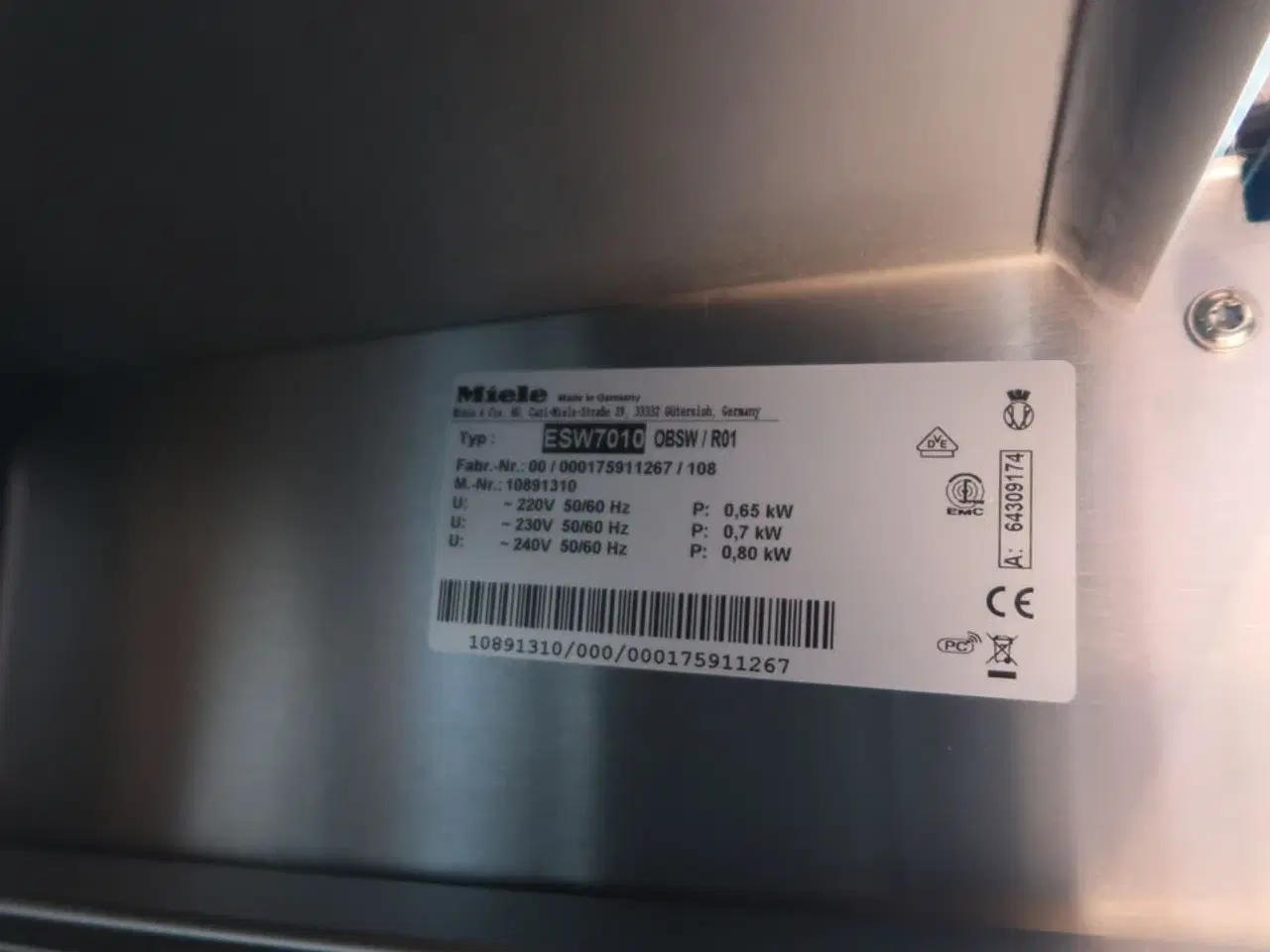 Billede 4 - Tallerkenvarmer MIELE ESW7010 OBSW/R01
