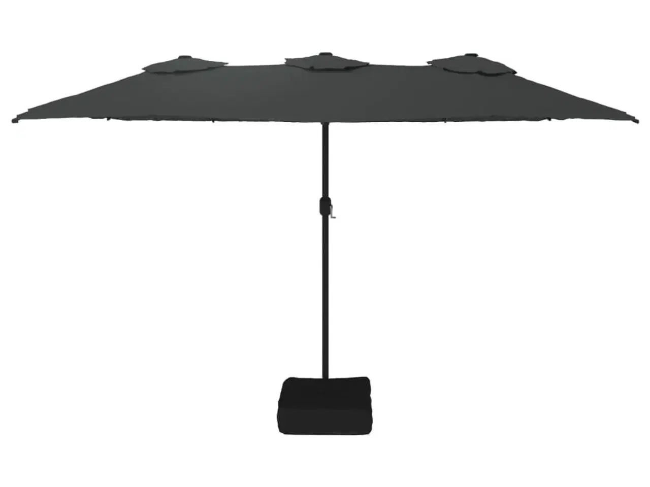 Billede 3 - Parasol m. dobbelt parasoldug 449x245 cm antracitgrå