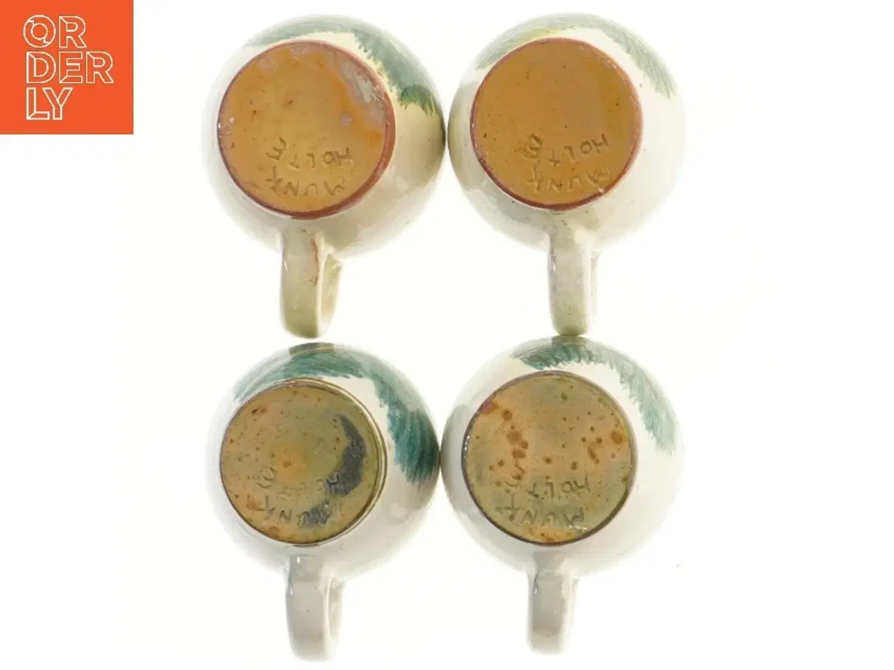 Billede 3 - Keramik kopper med grønt motiv (str. 9x8 cm, 4 styk cm) fra Munk Holte