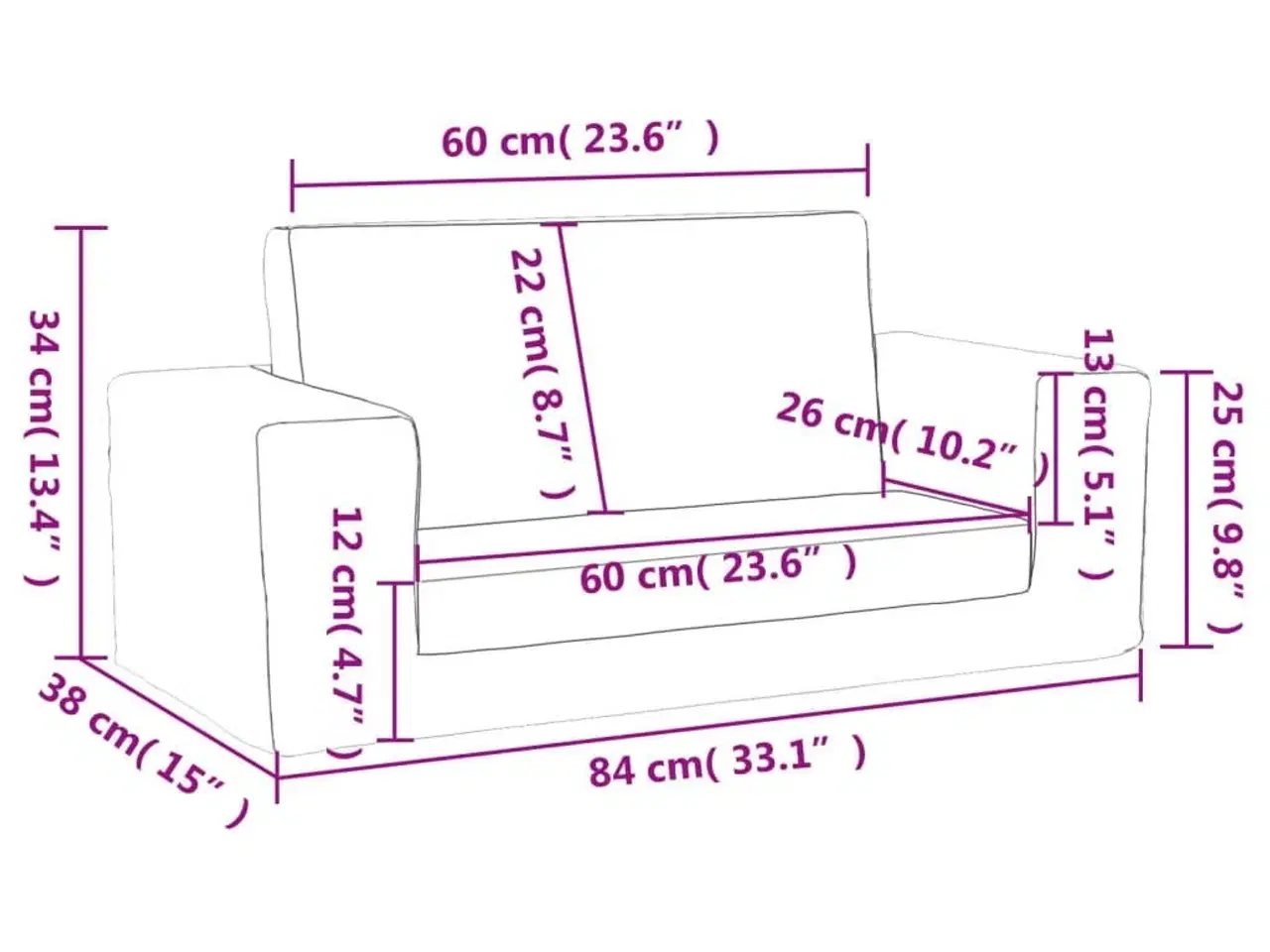 Billede 9 - 2-personers sovesofa til børn blødt plys antracitgrå