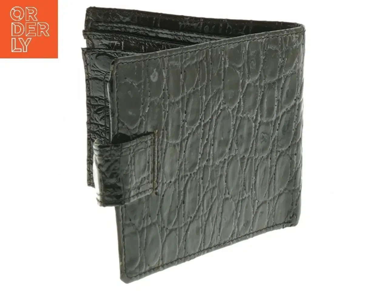 Billede 3 - Sort krokodillemønstret pung (str. 12x9,5 cm)