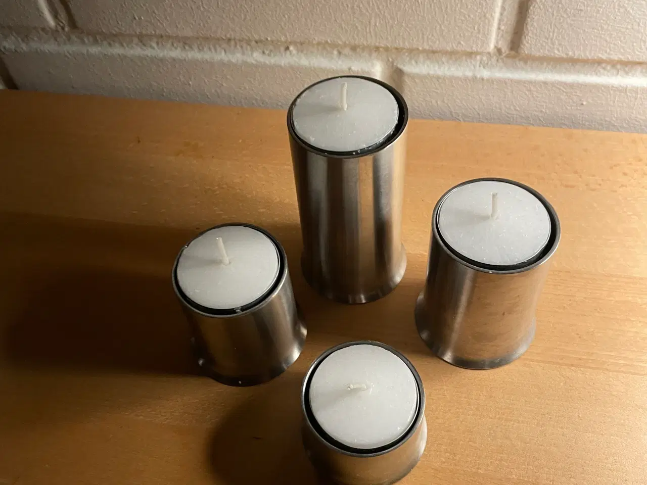 Billede 2 - 4 lysestager i børstedestål