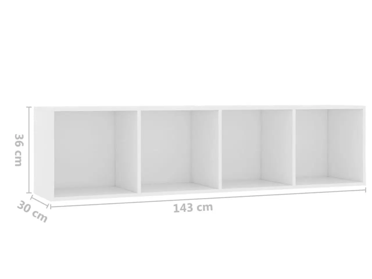 Billede 6 - Bogskab/tv-skab hvid 143x30x36 cm