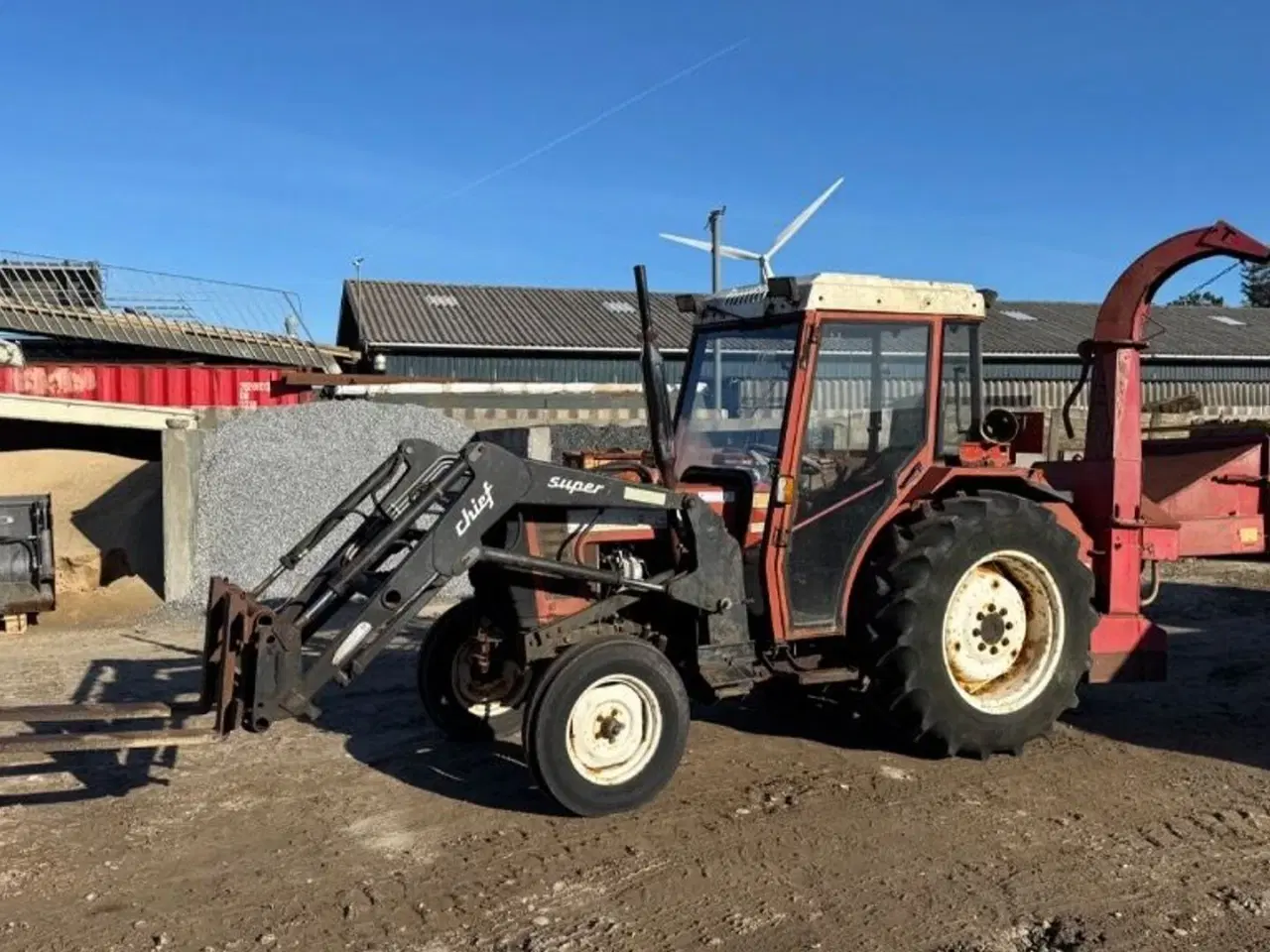 Billede 1 - Fiat / New Holland 45-66S -12/1 Maskinsæt med Frontlæsser & Flishugger