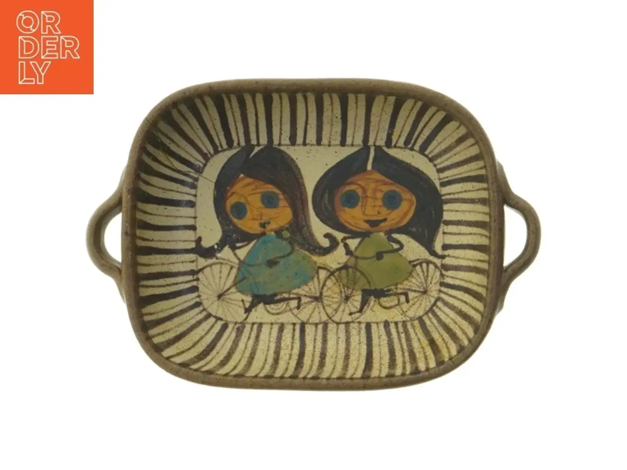 Billede 1 - Keramisk fad med håndtag fra Dybdahl (str. 18x14,5 cm)