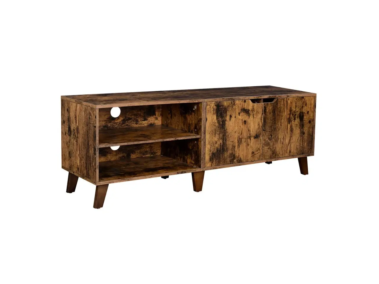 Billede 1 - TV-bord til op til 60" – 2 låger, justerbare hylder, rustik brun
