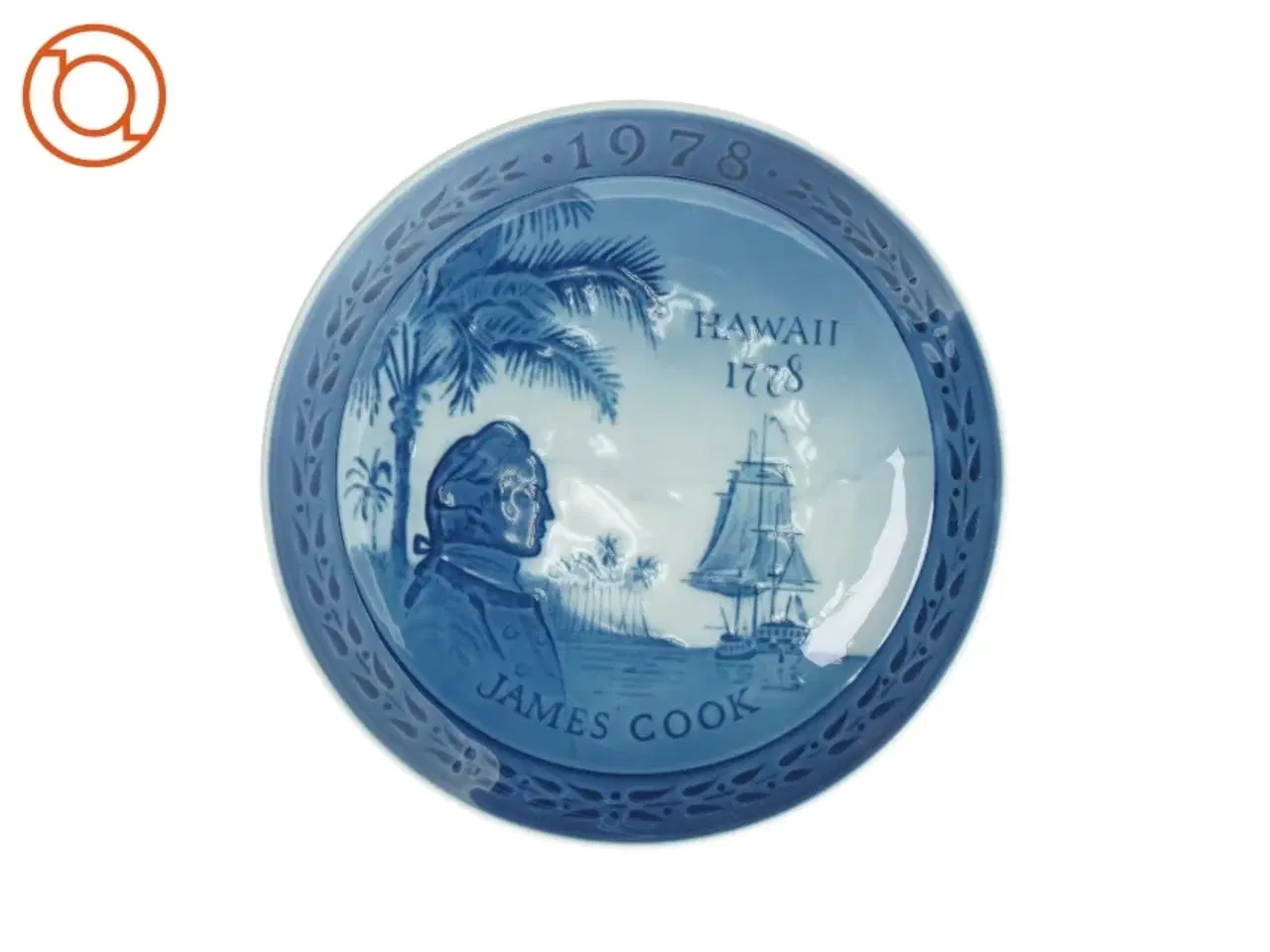 Billede 1 - Platte James Cook Hawaii fra Royal Copenhagen (str. 18 x 18 cm)