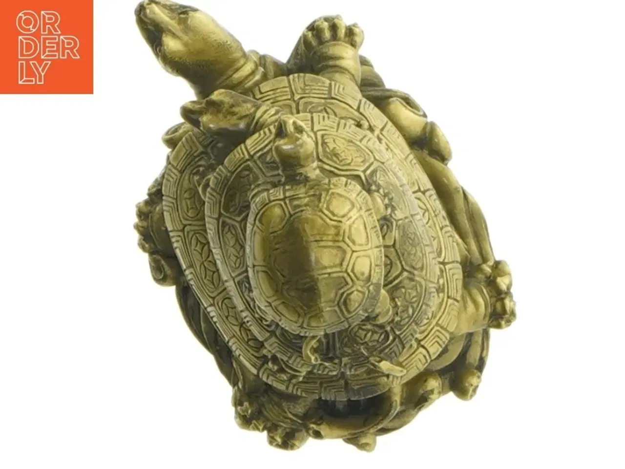 Billede 2 - Gul metal skildpadde figur (str. 10 x 7 cm)
