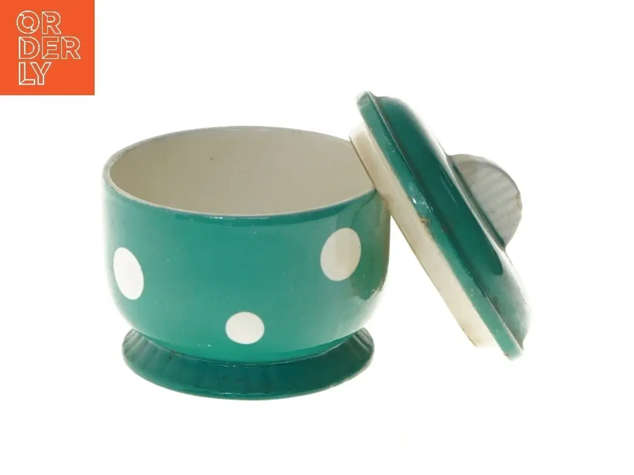 Billede 5 - Blå sukkerkrukke med låg (str. Ø 10 cm)