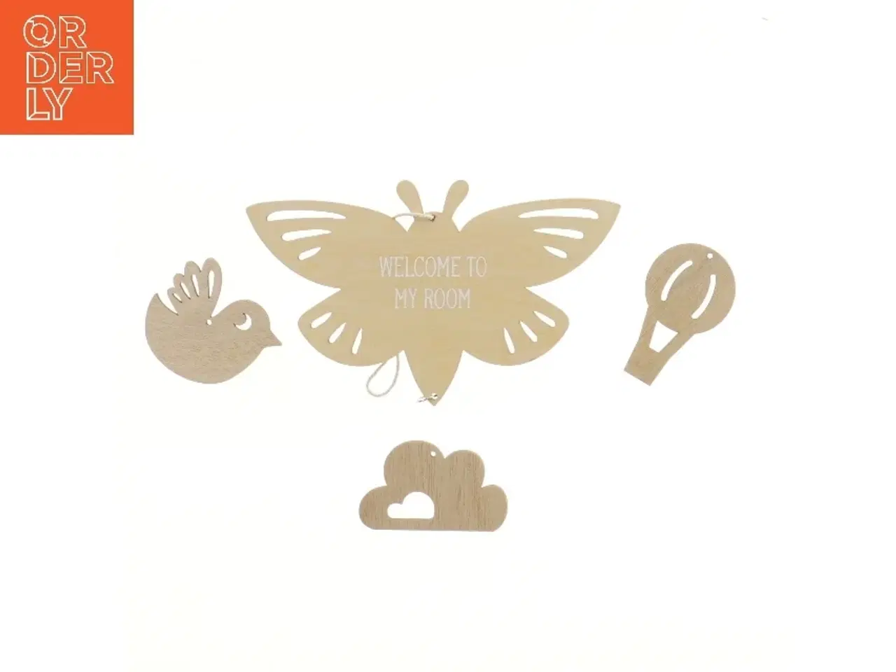 Billede 1 - Træ vægdekoration sæt (str. 20x12 cm)