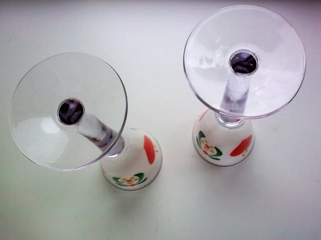 Billede 10 - Hjerte skål i glas på fod - Kornmark og himmelblå.