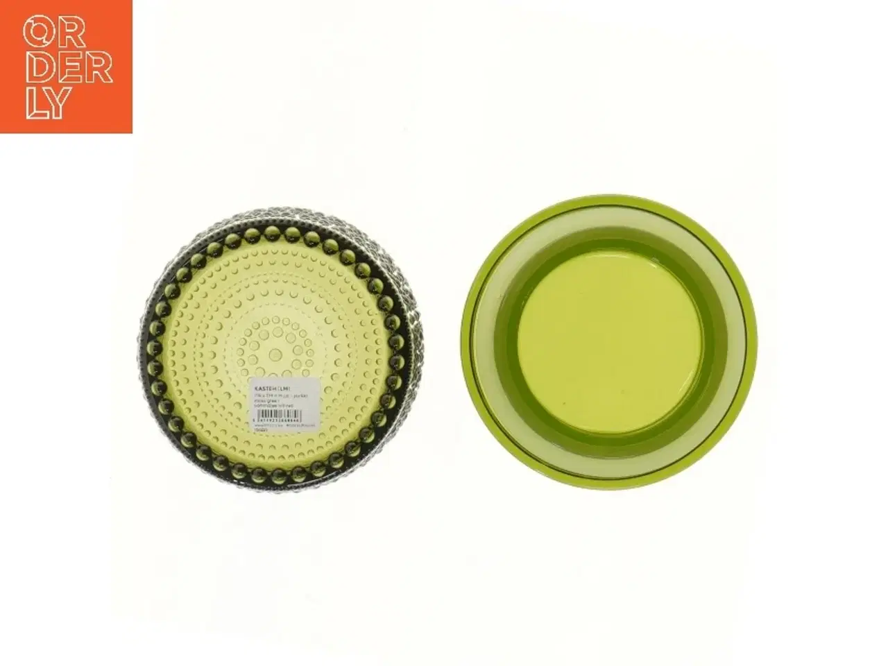 Billede 3 - Grøn glasbeholder med låg fra Iittala (str. Ø 11 cm længde 11 cm)