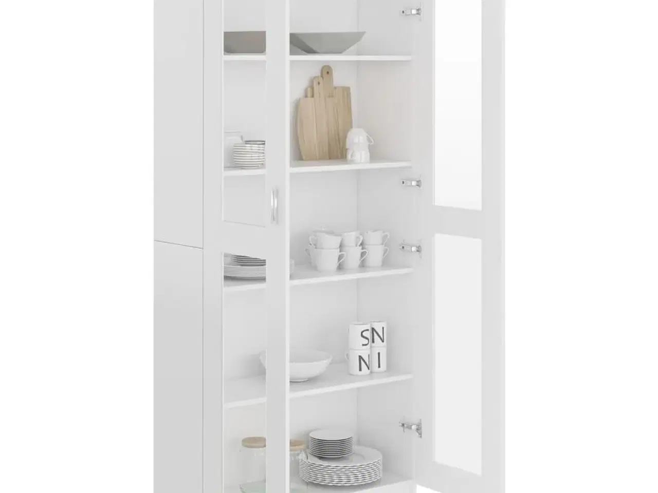 Billede 4 - Vitrineskab 82,5x30,5x185 cm konstrueret træ hvid