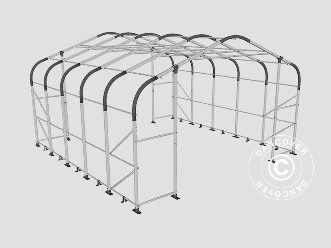 Billede 16 - Lagertelt PRO 8x12x5,2m PVC m/ovenlys, Grøn