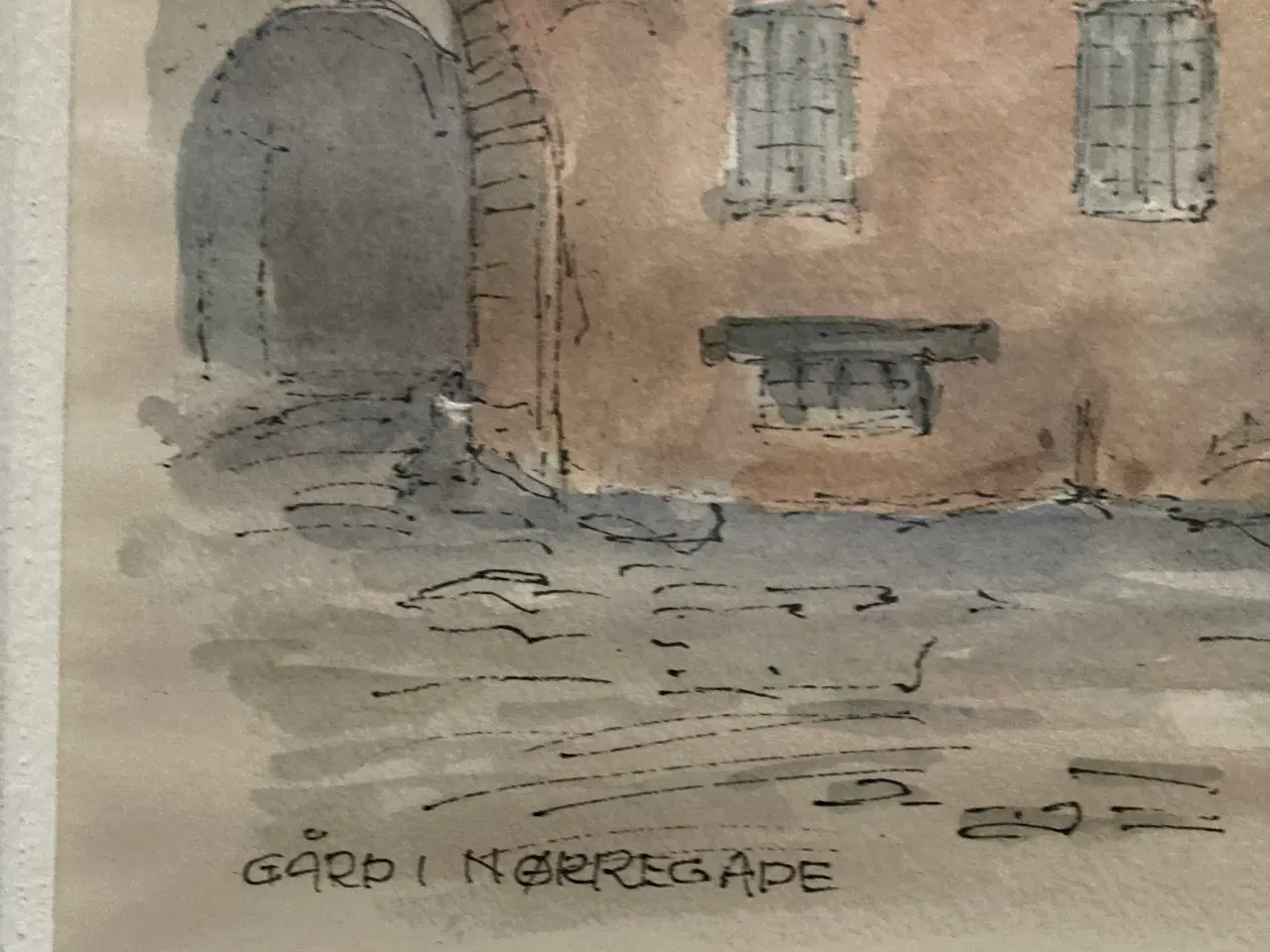 Billede 4 - Org. akvarel Kell Kristensen Odense Nørregade 1984