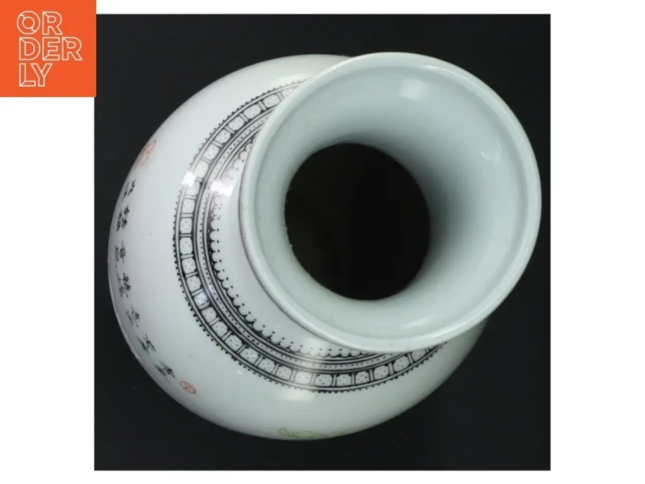 Billede 3 - Porcelæns vase med fugle og blomster (str. 26 cm)