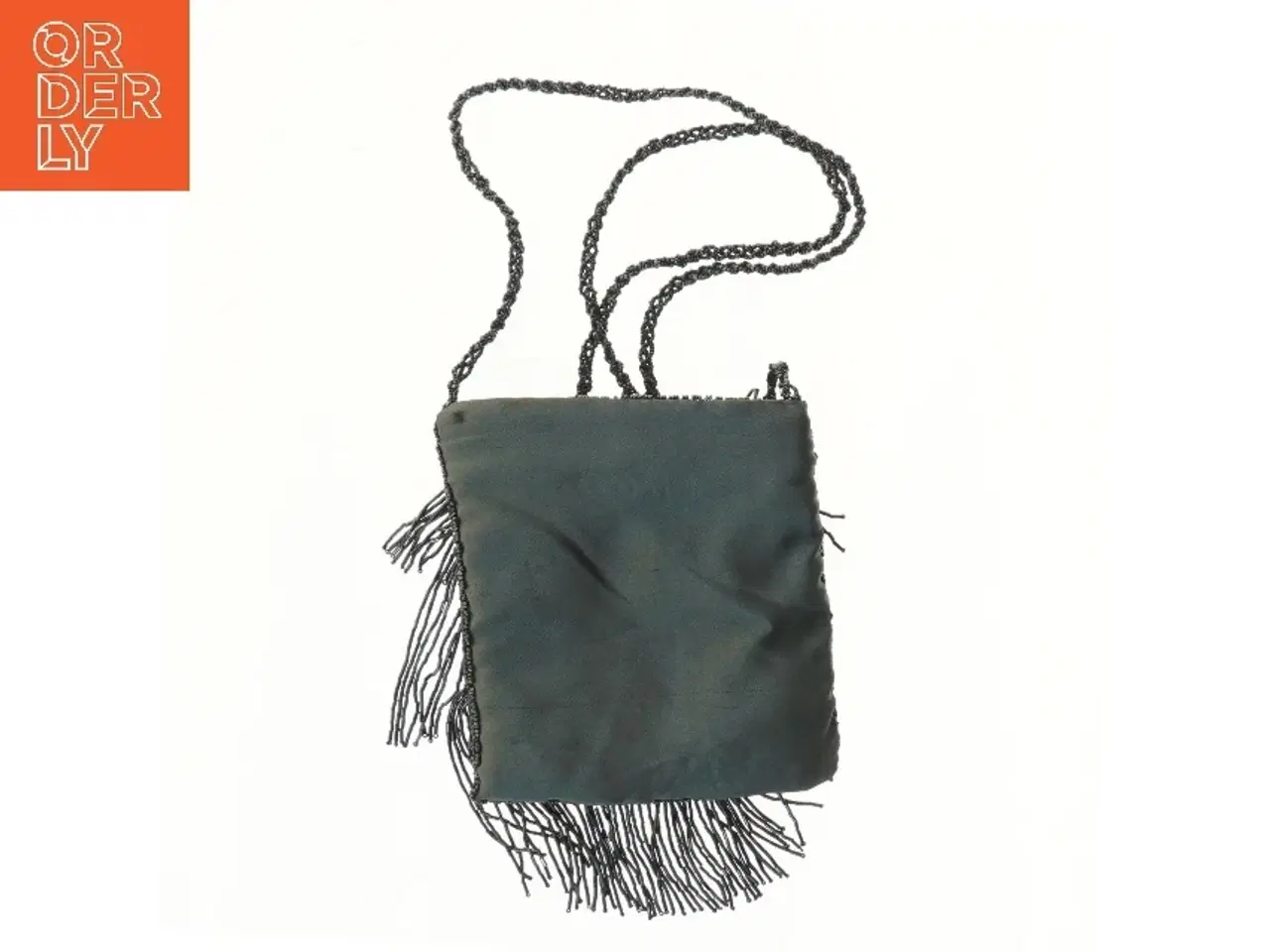 Billede 2 - Sort taske med frynser (str. 17x16 cm)