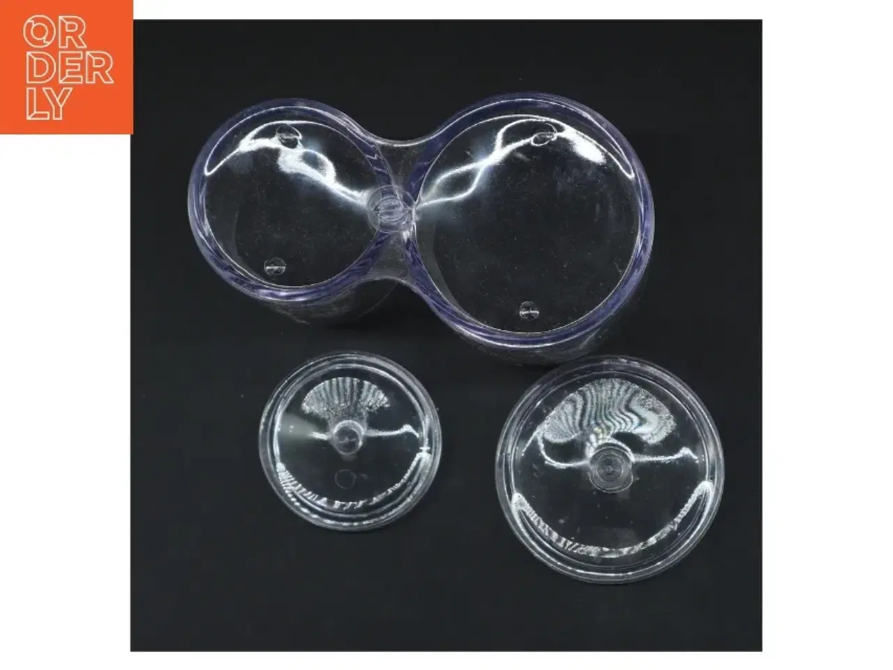 Billede 2 - Gennemsigtig dobbelt krukke med låg (str. 12x14,5 cm)