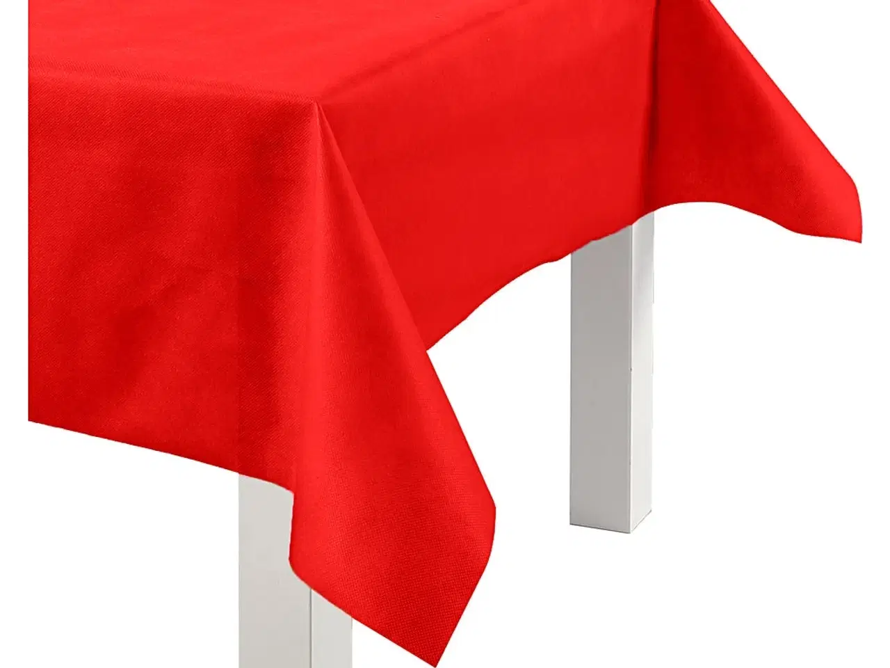 Billede 1 - Elegant Rød Dug af Imiteret Stof - 10m x 125cm