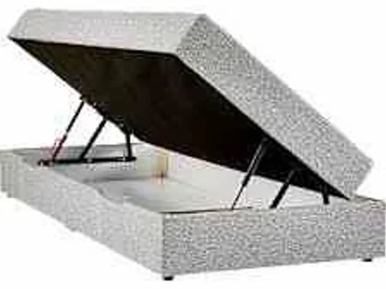 Billede 2 - Nordisk fjer B90 seng med opbevaring 90x200 cm Lysegrå