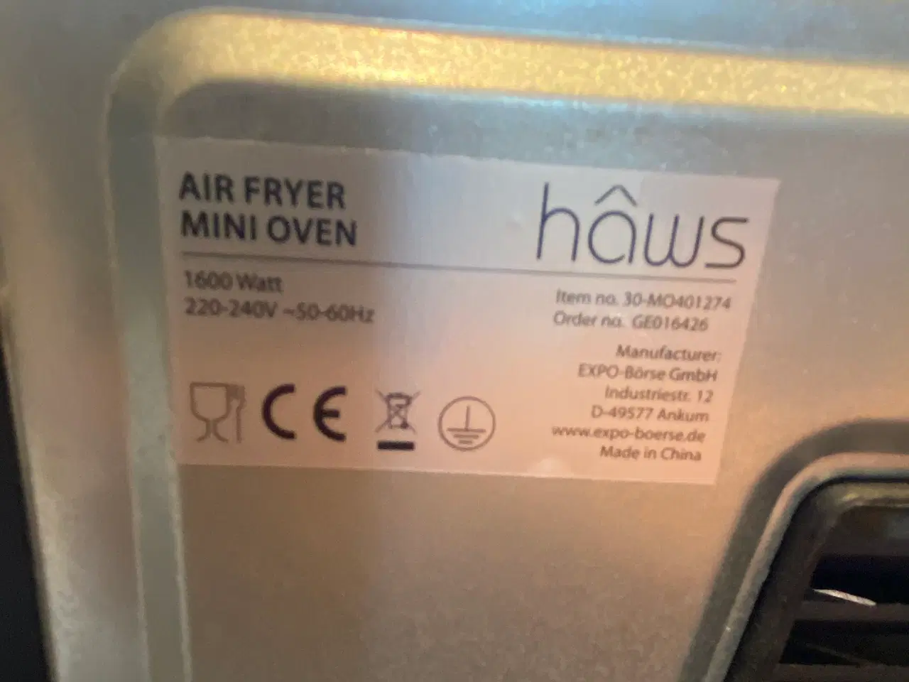 Billede 3 - Haws airfryer/miniovn 3 i en