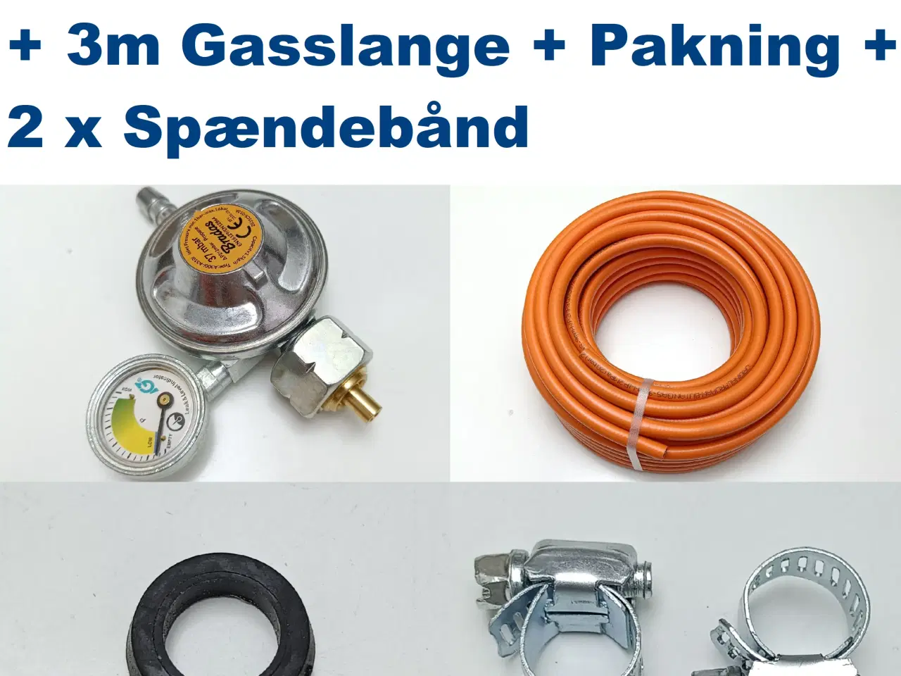 Billede 1 - NY! Gasregulator + Manometer + 3m Gasslange